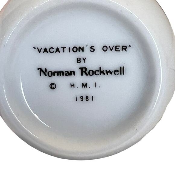 Norman Rockwell Vintage 1981 painted cups white w/ gold trim 5 unique mugs - Picture 15 of 16